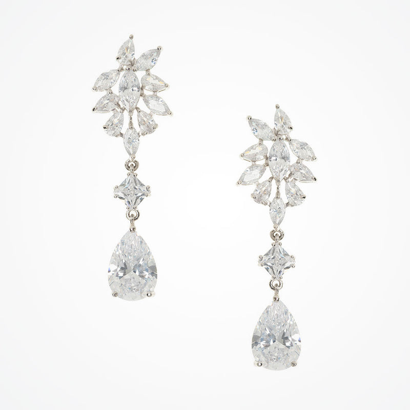 Marisa crystal floral drop earrings - Liberty in Love
