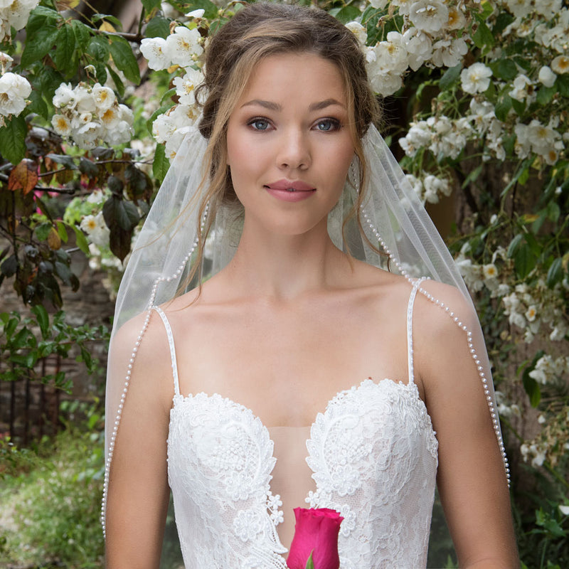 Mayfair pearl edge tulle veil - Liberty in Love