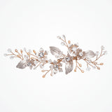 Meadowsweet rose gold enamelled blossoms and leaves hair clip - Liberty in Love