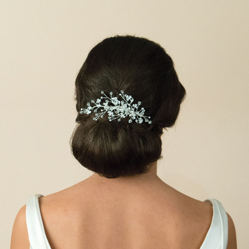 Medium silver crystal comb - Liberty in Love