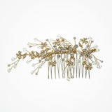 Medium gold crystal blossoms hair comb - Liberty in Love