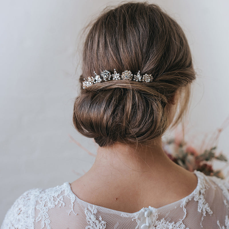 Meera clustered blossoms gold hair ornament - Liberty in Love