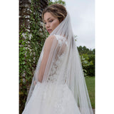 Melbourne blush blossom embellished tulle veil - Liberty in Love