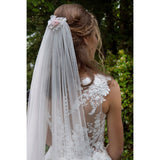 Melbourne blush blossom embellished tulle veil - Liberty in Love