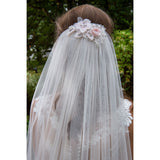 Melbourne blush blossom embellished tulle veil - Liberty in Love