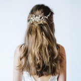 Merlot pearl sprays and leaves hair comb - Liberty in Love