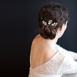 Mia crystal and pearl floral hair pins - Liberty in Love