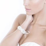 Miami beaded bridal cuff with Swarovski crystal - Liberty in Love