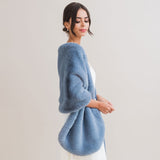 Mid blue faux fur long stole - Liberty in Love