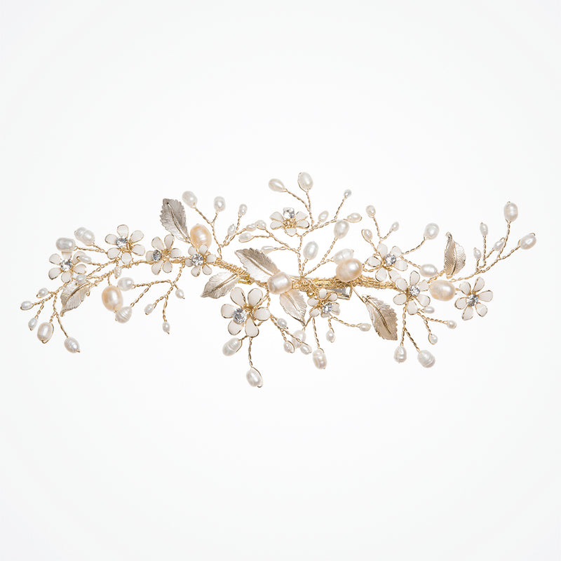 Midsummer dream gold enamelled floral headpiece - Liberty in Love