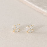 Mimi clustered crystal bridal stud earrings (gold) - Liberty in Love