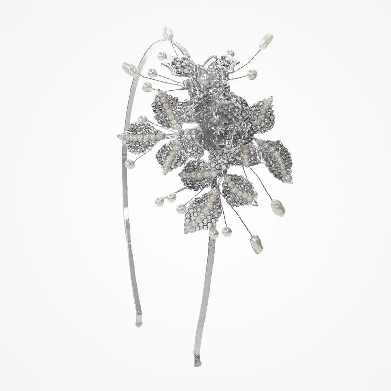Mimosa crystal embellished rose side headpiece - Liberty in Love