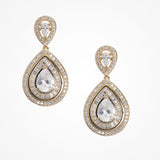 Montgomery gold crystal teardrop earrings - Liberty in Love