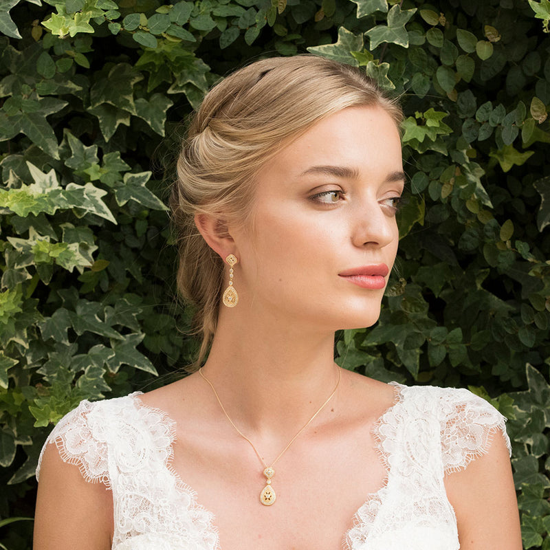 Moonstruck gold crystal pendant necklace - Liberty in Love