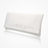 'Mrs' glittered letters ivory satin clutch (updated) - Liberty in Love