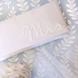 'Mrs' glittered letters ivory satin clutch (classic) - Liberty in Love