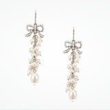 Vintage-inspired bridal bow pearl drop earrings - Liberty in Love