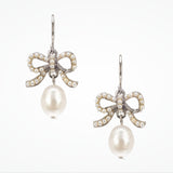Vintage-inspired bridal bow droplet earrings - Liberty in Love