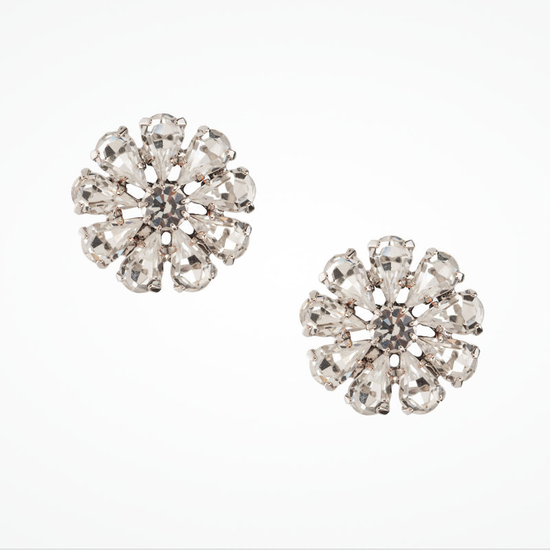 Crystal flower bridal earrings - Liberty in Love