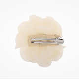 Ivory fabric flower hair clip with crystals - Liberty in Love