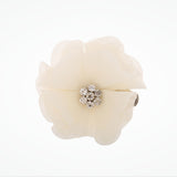 Ivory fabric flower hair clip with crystals - Liberty in Love