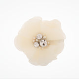 Ivory fabric flower hair clip with pearls and crystals - Liberty in Love