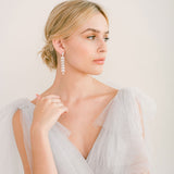 Natalia crystal leaves long drop earrings - Liberty in Love
