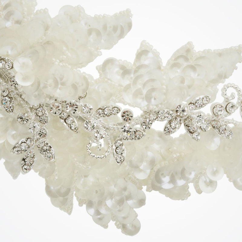 Natasha sequinned beaded floral hair clip - Liberty in Love