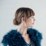 Navy feather bridal bolero plus (size 16-24) - Liberty in Love