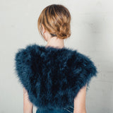 Navy feather bridal bolero plus (size 16-24) - Liberty in Love