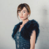 Navy feather bridal bolero - Liberty in Love