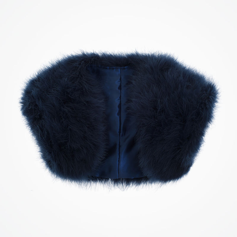 Navy feather bridal bolero plus (size 16-24) Liberty in Love