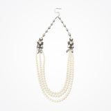 Pearl multi-strand necklace with vintage crystal buckle features (NE9648) - Liberty in Love