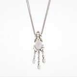 Long drop necklace with resin opal cabochon pendant (NE9834) - Liberty in Love