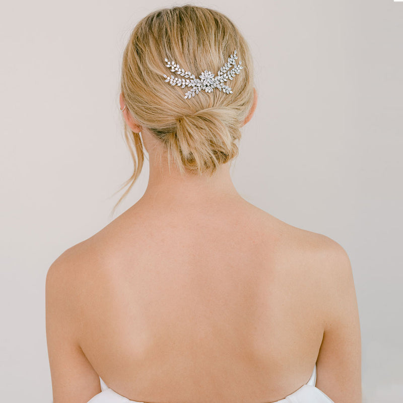Nia crystal flower and sprigs hair comb - Liberty in Love