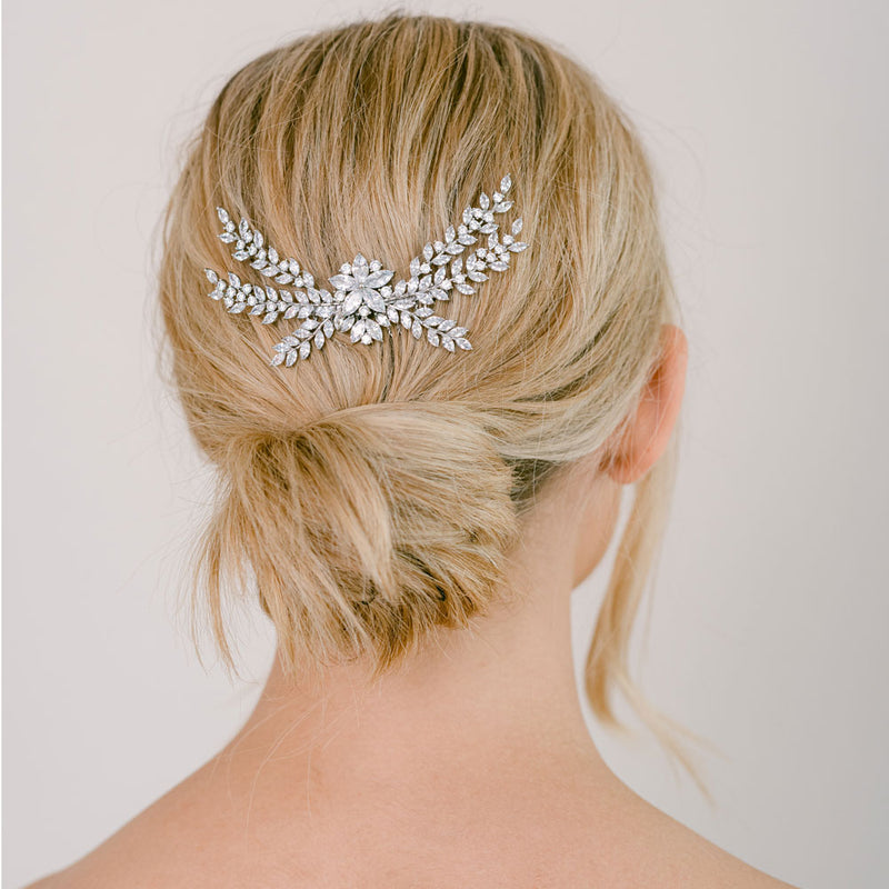 Nia crystal flower and sprigs hair comb - Liberty in Love