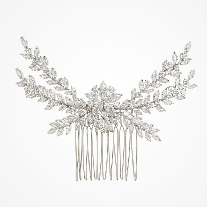 Nia crystal flower and sprigs hair comb - Liberty in Love