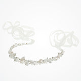 Nicole enamelled silver leaves and pearl buds hair vine - Liberty in Love
