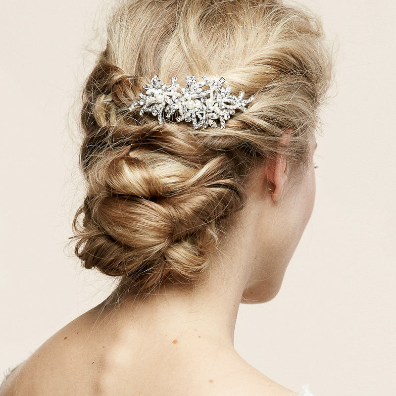 Nicolette crystal and pearl hair comb - Liberty in Love