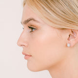 Nikka round crystal bridal stud earrings (silver) - Liberty in Love