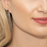 Nocturne indigo zirconia crystal solitaire stud earrings - Liberty in Love