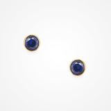 Nocturne indigo zirconia crystal solitaire stud earrings - Liberty in Love