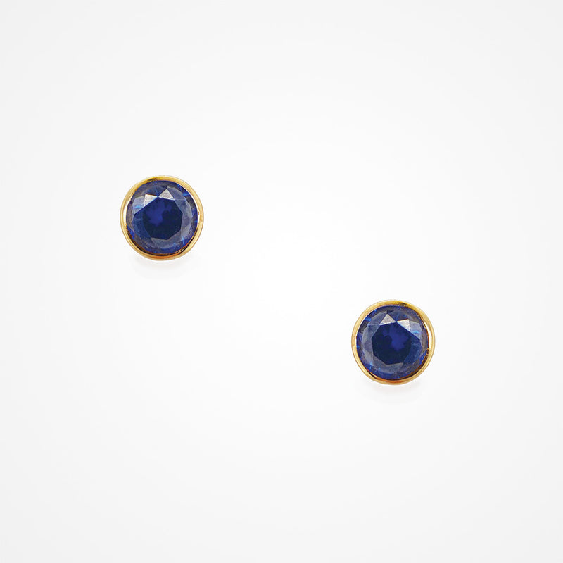 Nocturne indigo zirconia crystal solitaire stud earrings - Liberty in Love
