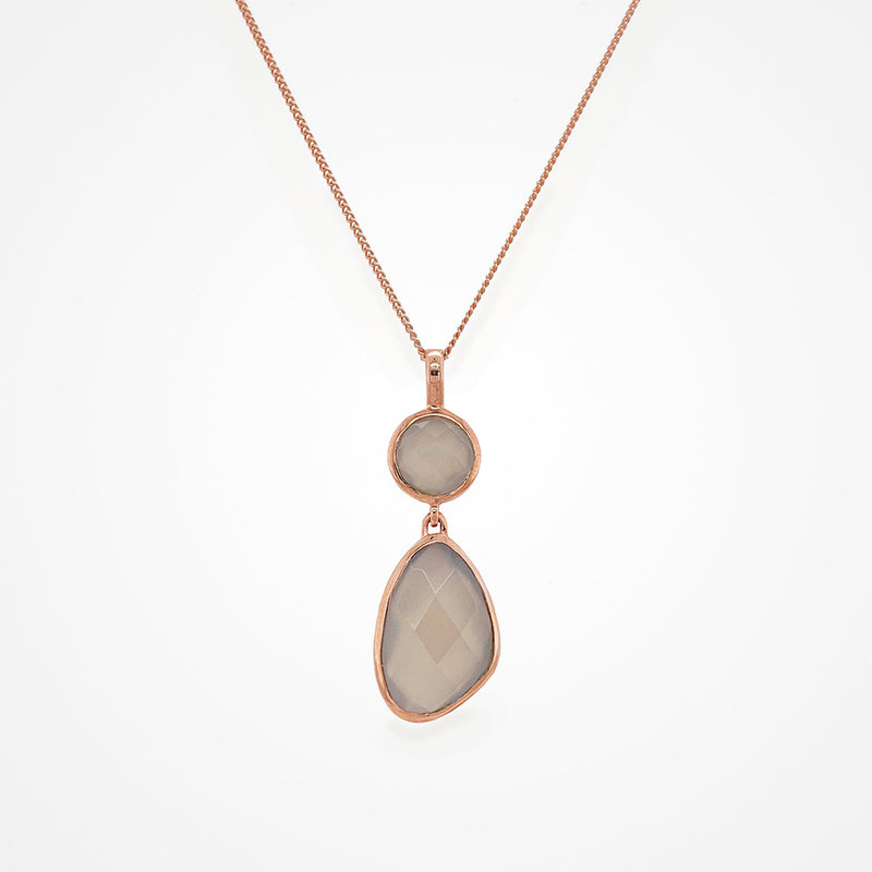 Nomad grey chalcedony double drop pendant - Liberty in Love