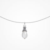 Georgette crystal embellished filigree pearl drop necklace - Liberty in Love