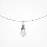 Georgette crystal embellished filigree pearl drop necklace - Liberty in Love