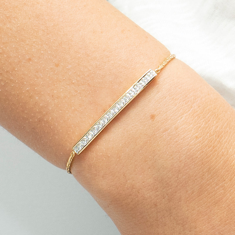 Nova zirconia crystal bar toggle bracelet - Liberty in Love