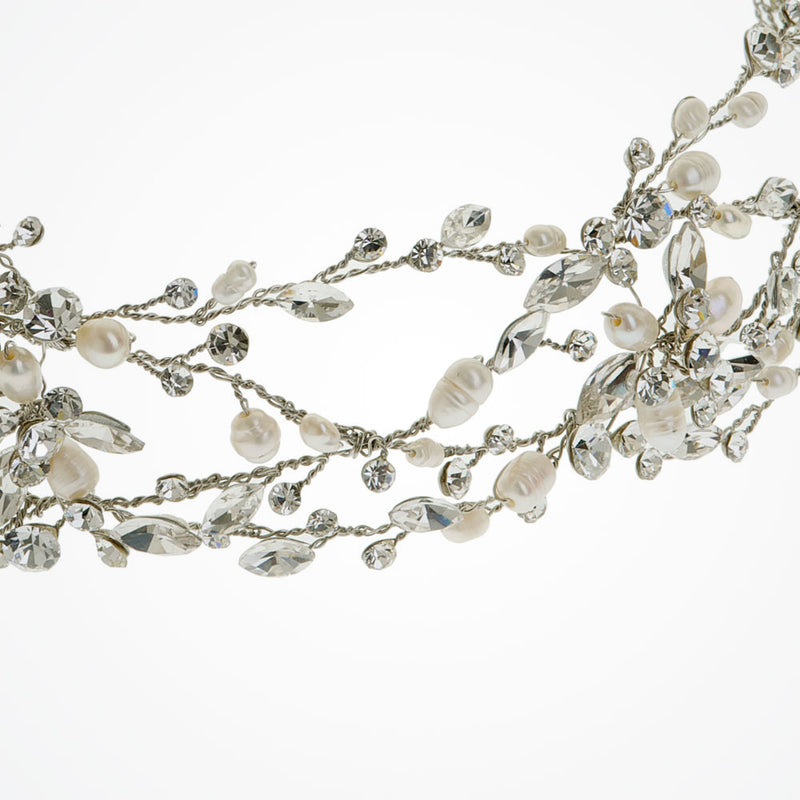 Oceana crystal and pearl hair vine - Liberty in Love