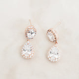 Odelia CZ teardrop earrings (rose gold) - Liberty in Love