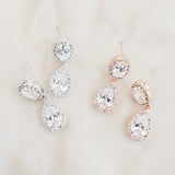 Odelia CZ teardrop earrings (rose gold) - Liberty in Love